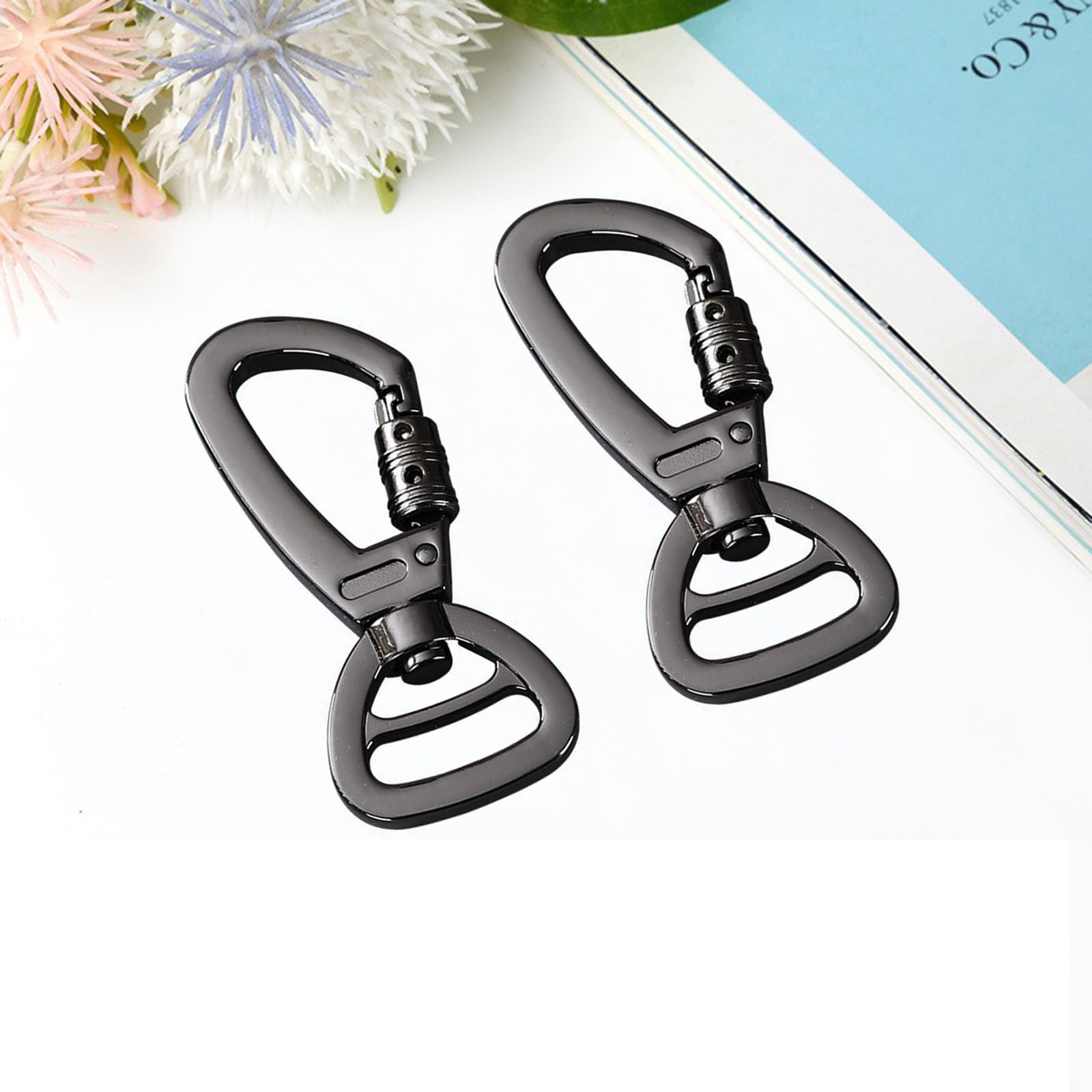 2 PCS Moschettone per Guinzaglio per Cani, Ganci Portachiavi, Moschettoni Forma D in Acciaio Inox, Utilizzati per Alpinismo, Moschettone in Acciaio 60 mm da Utilizzare con Guinzaglio Paracord