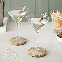 Vista 2 de Okuna Outpost Palillos de dientes para aperitivos, 4.7 pulgadas, perla blanca, 150 unidades, brochetas de bambú para selecciones de cóctel