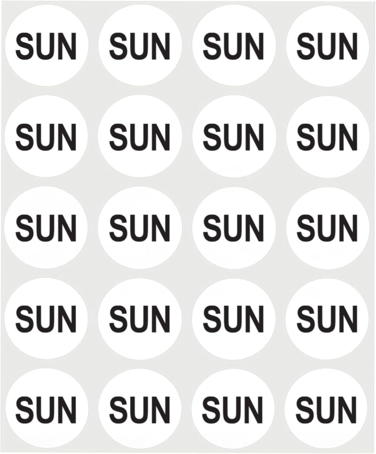 ChromaLabel 1 Inch Round Label Removable Day Labels, 420 Stickers per Pack, Week Kit
