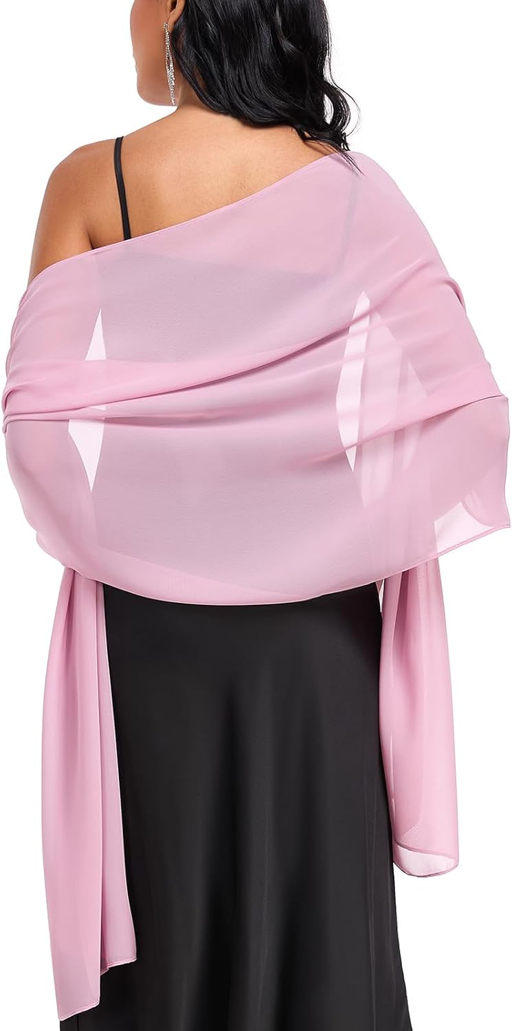Shawls and Wraps Soft Chiffon Scarve Scarf For Evening Party Dresses Wedding Stole - Image 4