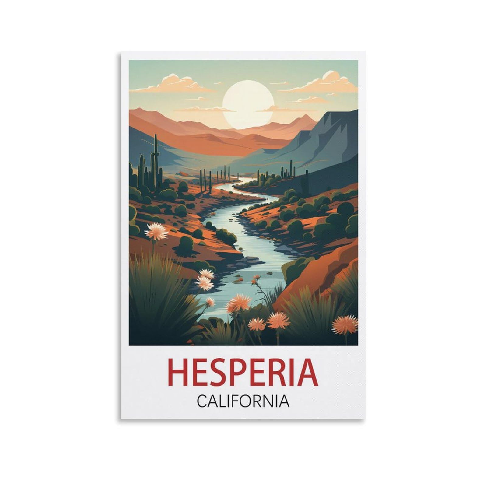 EZMLFA Diamond Painting Kits for Adults,Hesperia California 5D Diamond Painting Kit for Adults Beginners, DIY Full Round Drill Gem Art Kits for Home 40x40cm