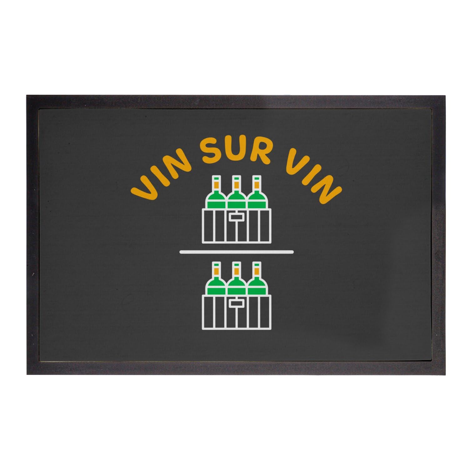 Paillasson Noir Vin sur Vin humour alcool tapis entrée maison 60x40cm