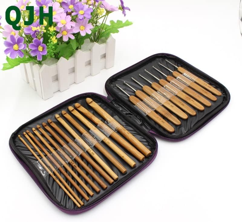 New 20pcs Aluminum Plastic Handle Knitting Needle Set Hook Crochet Weave Yarn DIY Sewing Crafts Needlework Tool Sets - (Color: RX117)