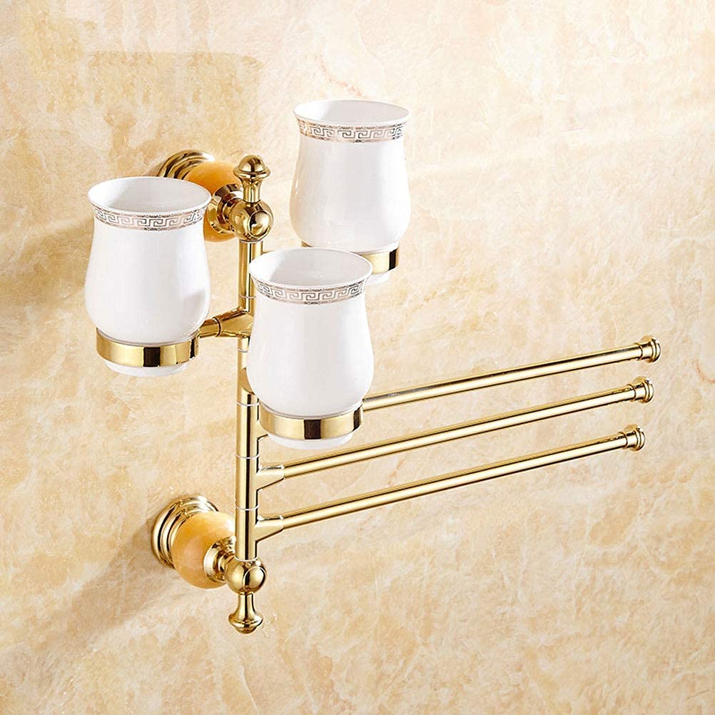 Toallero de pared con tres barras para baño que soluciona la falta de espacio y orden