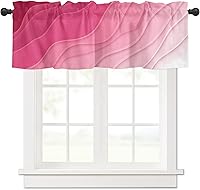 Vista 27 de Cortina de cenefa color turquesa degradado para ventanas Kithchen, verde azulado y marrón, degradado, moderno, abstracto, geométrico, cenefas