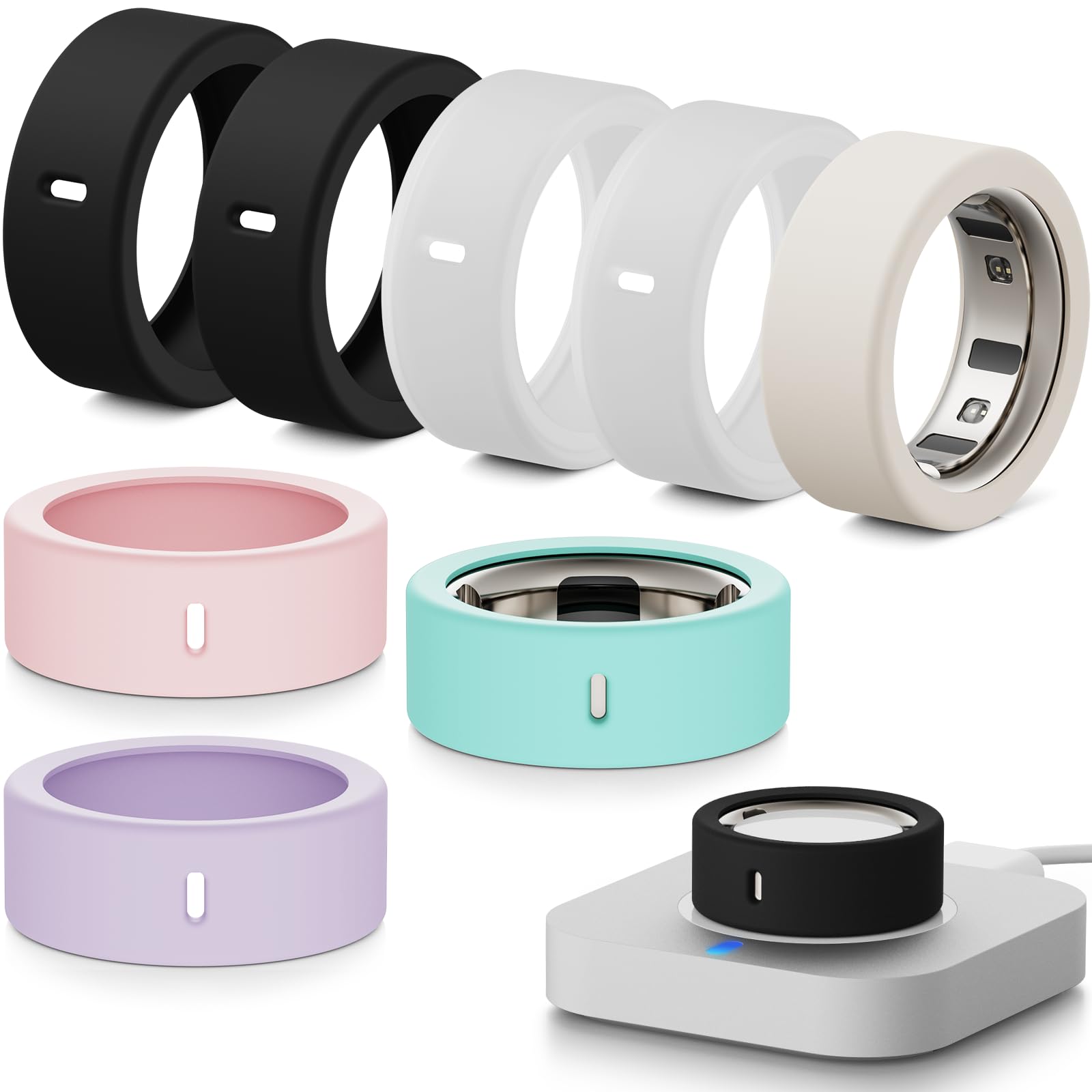 8 Pcs Ring Cover for Oura Ring Gen 4/4 Ceramic/Gen 3/Ultrahuman Ring