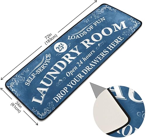 Miniatura 10 de Alfombra moderna de poliéster antideslizante lavable a máquina, decoración del hogar para cocina, baño, sala de estar, 72 x 24 pulgadas