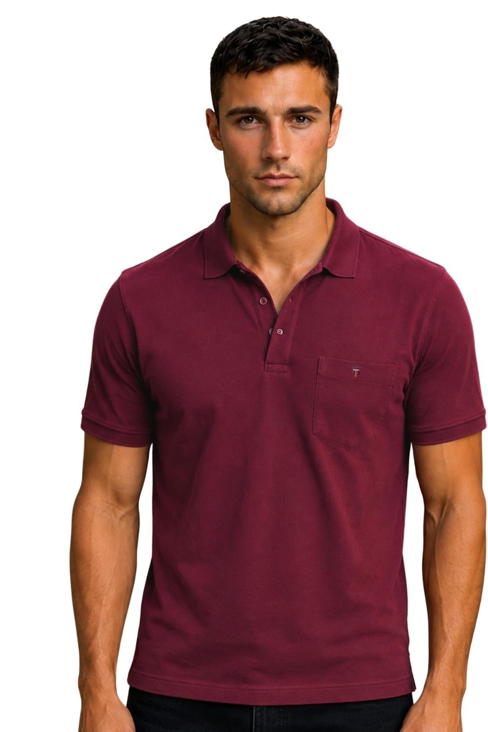 louis philippe Men's Cotton Premium with Pocket Solid Polo T-Shirt Slim Fit with Color Fastness-picture-23