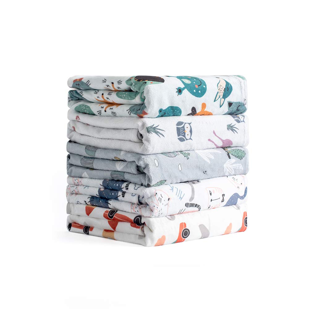 Unisex Lightweight Minky Baby Blanket - Super Soft Plush, Newborn & Toddler, 30x40, Gender Neutral Dot Backing