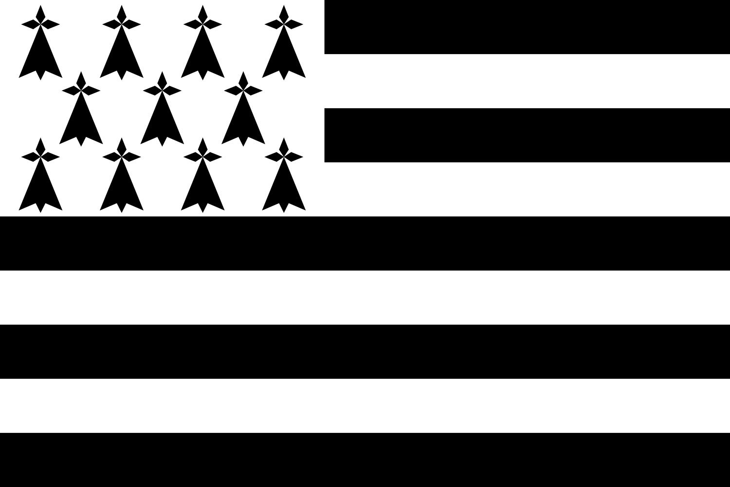 Drapeau XL Bretagne haut de gamme format paysage de 2.16m² durable