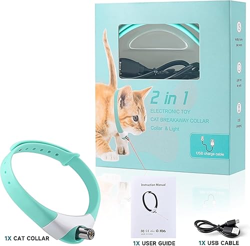 Miniatura 6 de Juguetes automáticos para gatos, collar láser con luz roja, juguetes interactivos para gatos aburridos de interior, puntero láser eléctrico