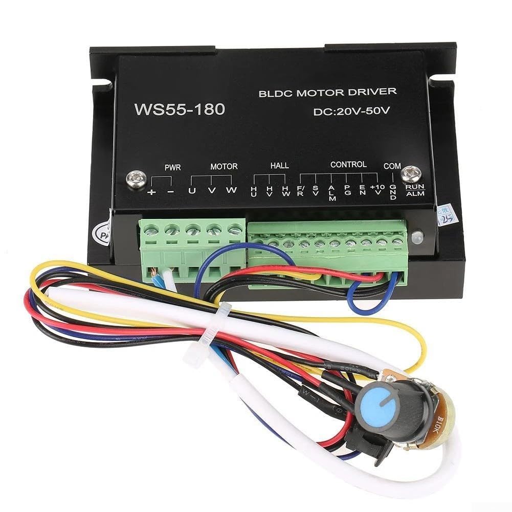 WS55-180 Controller motore brushless DC 20-50V 10A per driver bldc con regolazione inversa in avanti per ventole di scarico utensili elettrici mandrino CNC