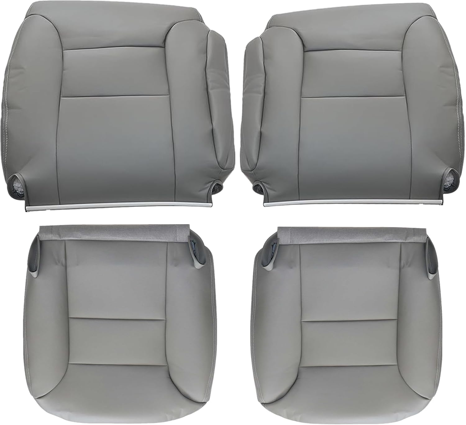 NLQR Gray Leather Driver Side Bottom Seat Cover
