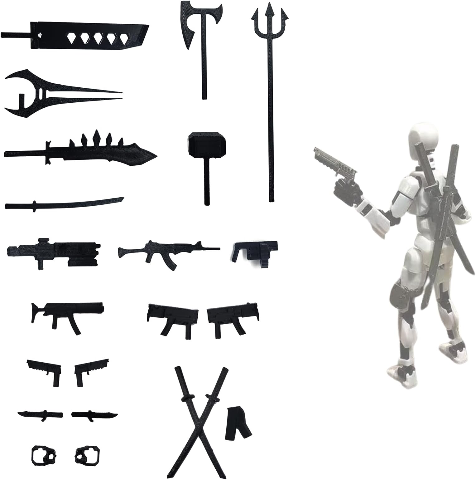 Weapon Upgrade Pack for T13 Action Figures, 3D Printed Accessories Weapon Set for Dummy 13 Action Figure, Easy 13 Action Figure, Stop Motion Animation