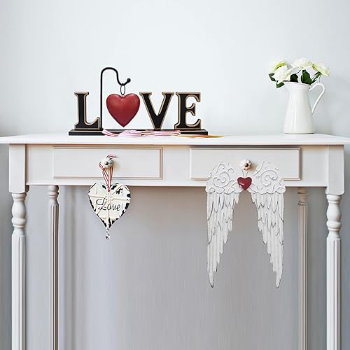 Miniatura 3 de Escultura de alas de ángel de metal decoración religiosa celestial rústica decorativa alas de ángel para colgar en la pared decoración del hogar