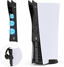 Cooling Fan for PS5, Cooler for PS5 with Headset Holder 2-in-1 Set, Auarte Fans Accessories for PS5 with 3 Quiet Cooler Fans, Extra USB Port, for Playstation 5 Disc and Digital Edition