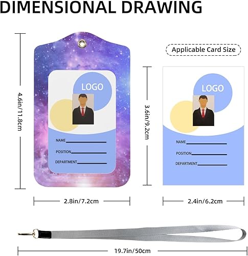 Miniatura 2 de Soporte para tarjetas de identificación de cuero personalizado, personaliza tu logotipo, foto, texto, diseño de 2 caras, funda de piel sintética