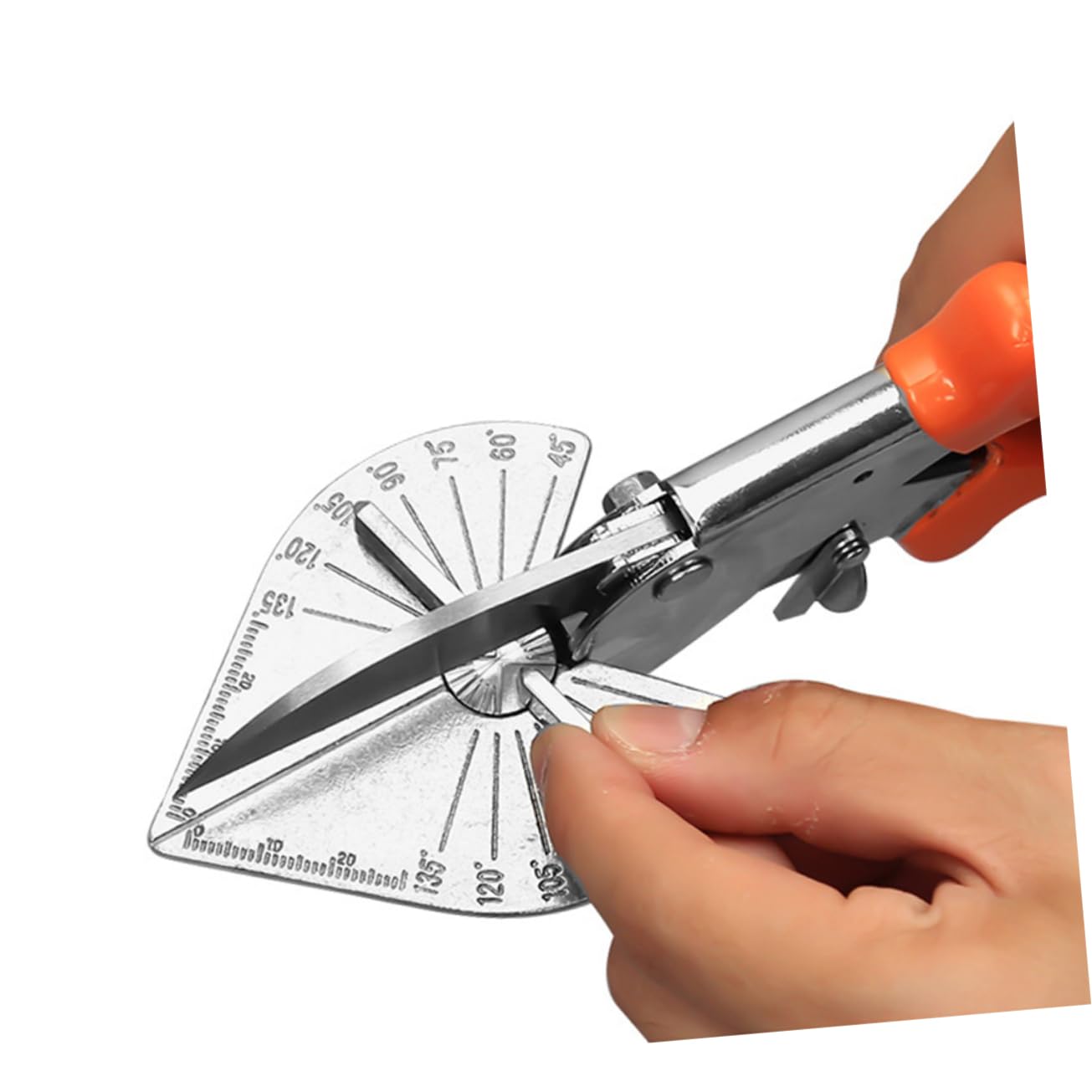WOONEKY Tijeras Herramienta Manual de Acero y Pvc para Canaletas Multiángulo Ángulo de Corte Ajustable Naranja para Carpintería y Molduras de Madera