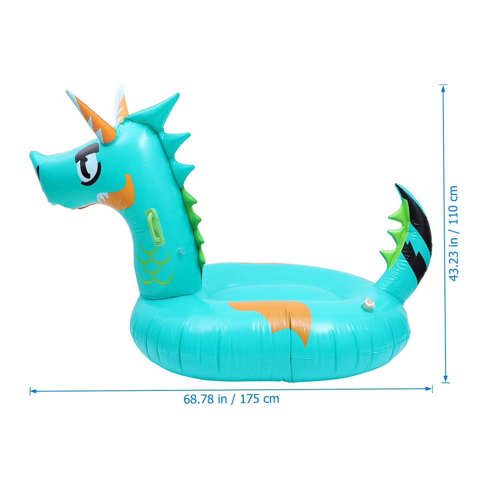 Grünes Aufblasbares Drachen Schwimmbett aus PVC für Erwachsene | Leicht und Tragbar, Kreative Drachenform, Wasserliege mit Zufälliger Griff Farbe Zufällige Farbe