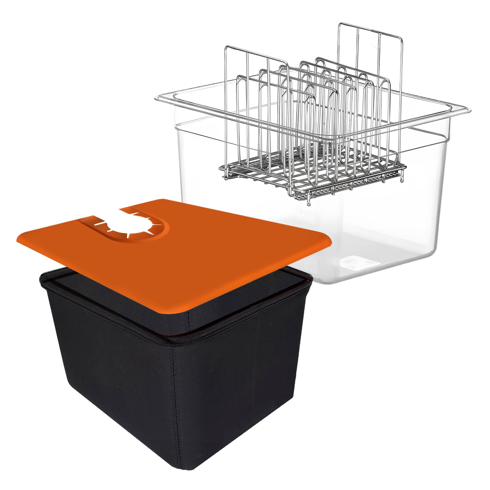 Recipiente Sous Vide Lenta con Tapa y Estante Recipiente Sous Vide Contenedor 12L para Adaptarse a la mayoría de Las Sous Vide Roner Cocina