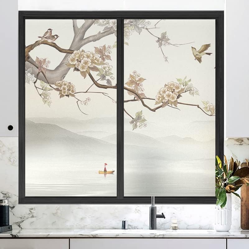 Window Privacy Film Window Film Privacy Non Adhesive Glass Sticker Heat Control Window Coverings Window Tint for Homedecor Glass Window Film Window Decals (Size : 40x100cm)