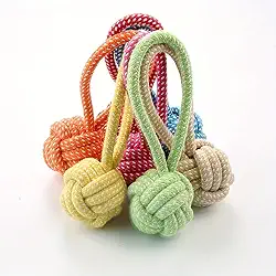 Brinquedo de corda durável para cães pequenos e filhotes – Brinquedo interativo para dentição, busca e cabo de guerra, seguro para dentes de filhotes (1 peça, cor aleatória)