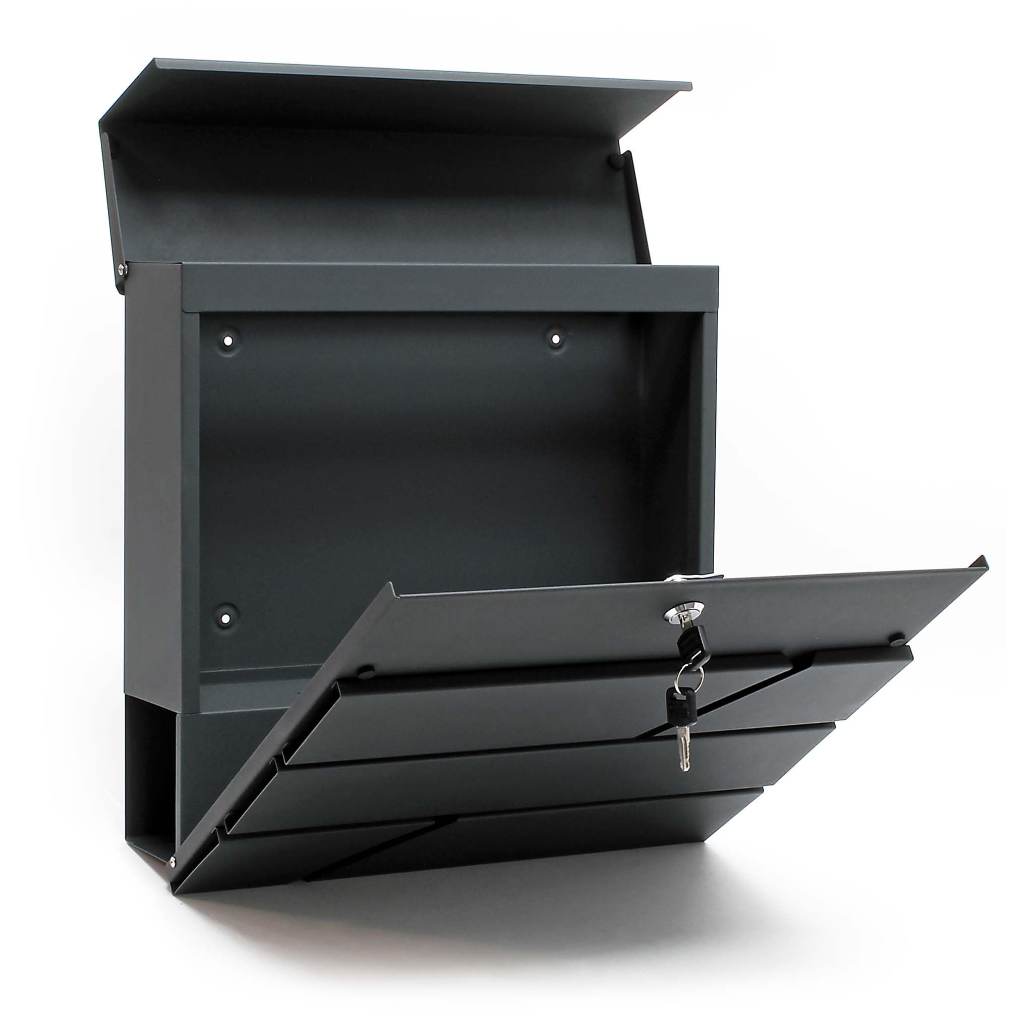 Brievenbus inbouwkast Antraciet 55 - 68 cm met slot