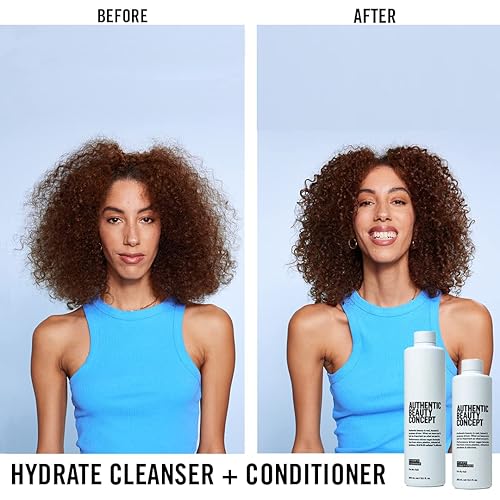 Miniatura 4 de Juego de limpiador hidratante y condimentos  Champú + acondicionador  Cabello normal a seco o rizado  Añade humedad y brillo  Vegano y libre de