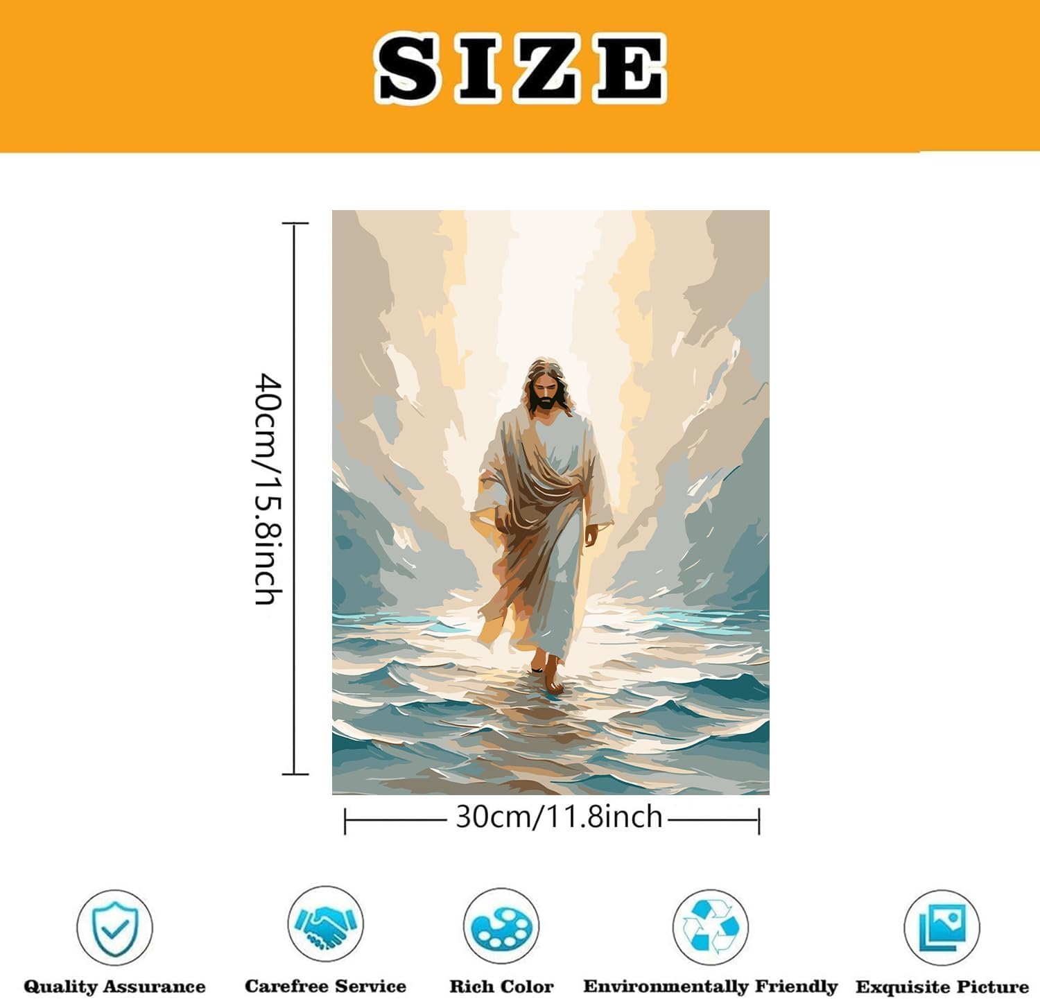 Paint by Numbers for Adults and Kids Beginner 3 Pack Christian Jesus Painting by Number Kits On Canvas Number Artist Paint by Number Kit DIY Oil Painting Acrylic Paints, Home Wall Decor(Frameworkless)