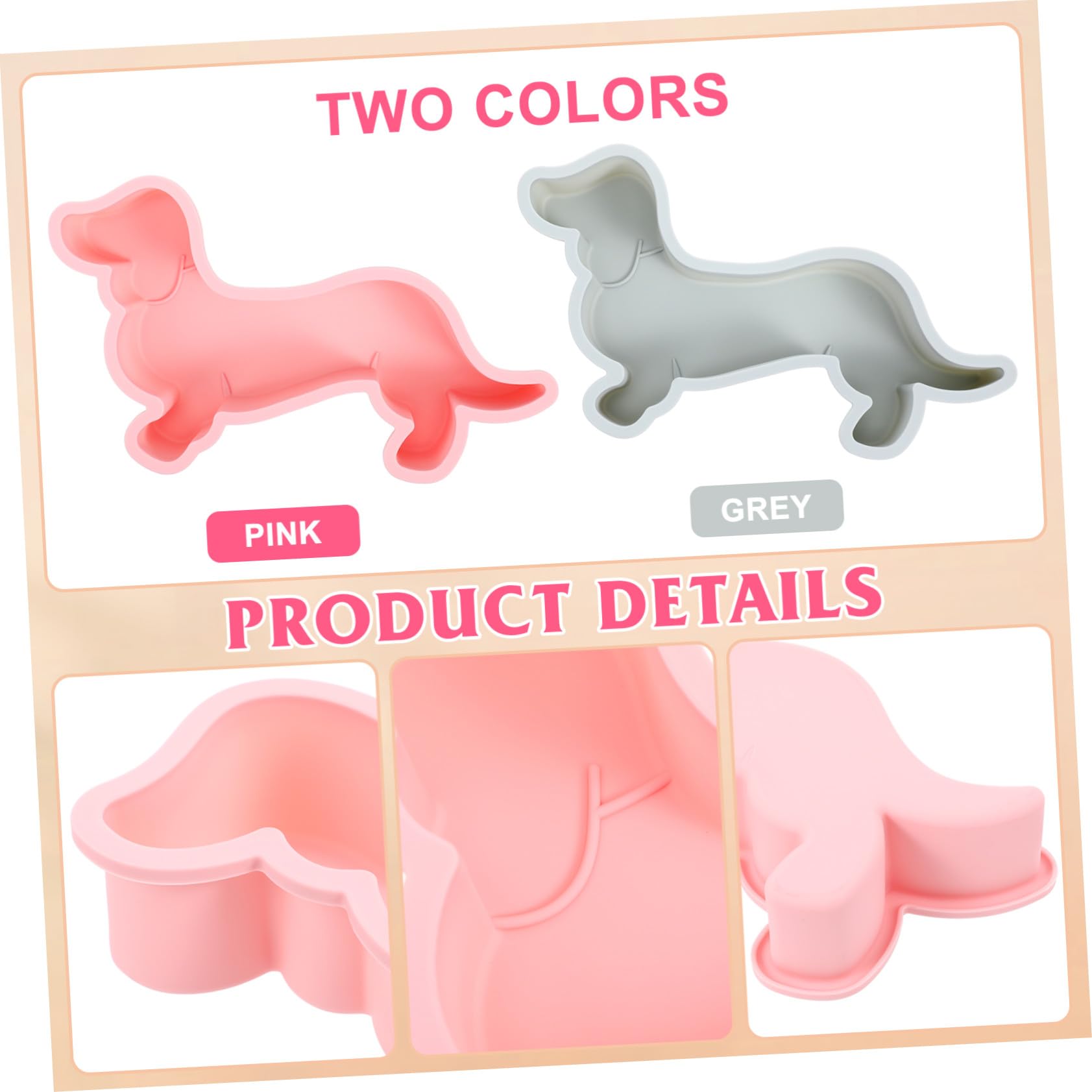 2 Moldes de Silicona Resistentes Forma de Perro y Antiadherentes para Hornear Postres y Dulces Perfectos para Fiestas y Repostería DIY