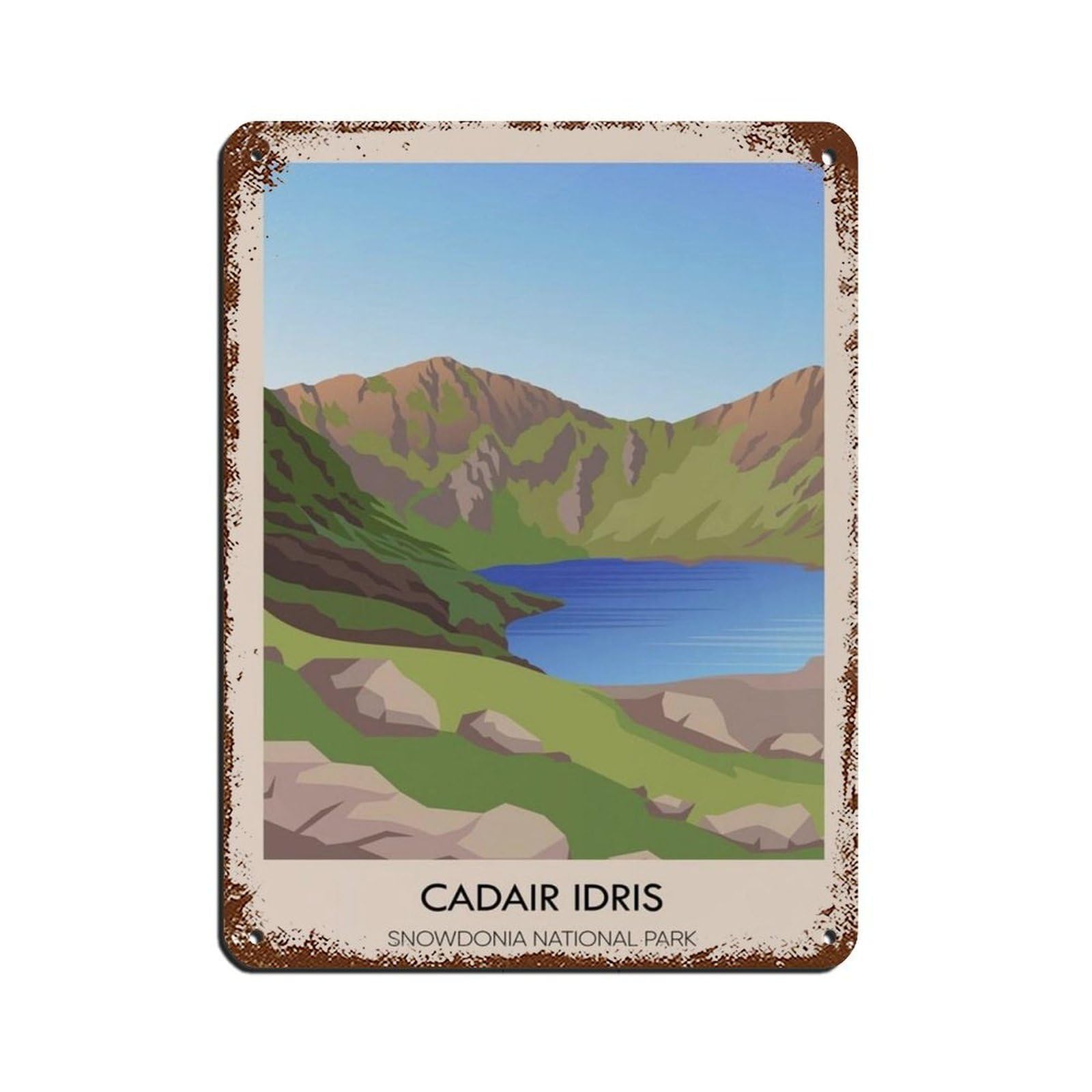 Lxwnze 30L X 40W Cm Cadair Idris Snowdonia Travel Poster Tin Sign Vintage Metal Pub Club Cafe Bar Home Wall Art Decoration Poster Retro 12X16inch(30X40cm)