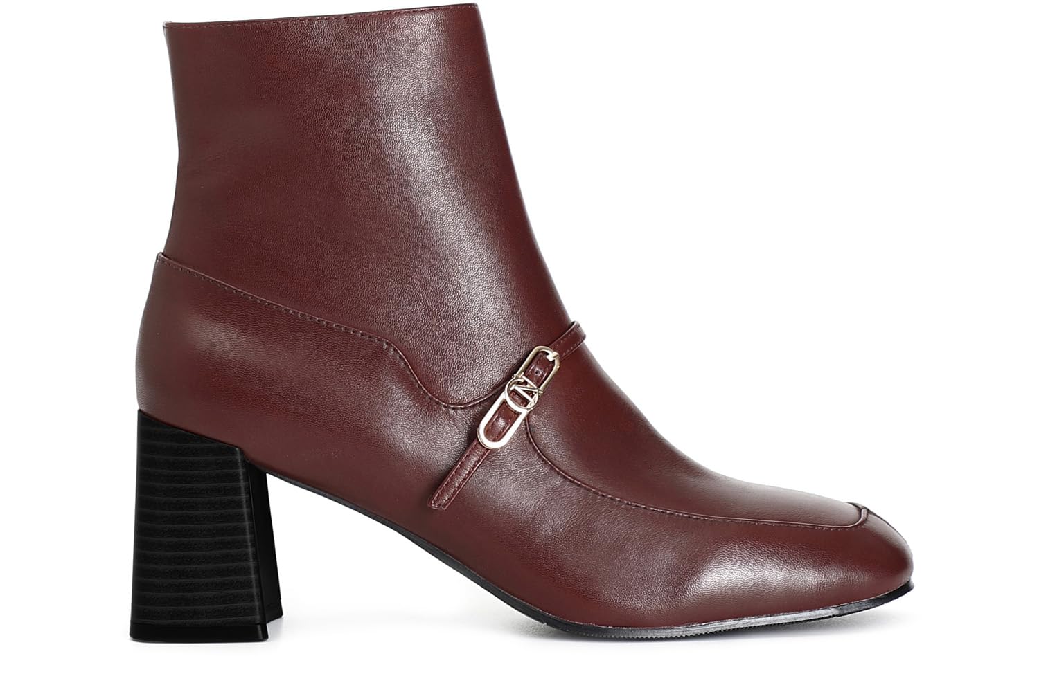 CAFèNOIR - Tronchetto da Donna in Morbida Nappa con Tacco e Punta Squadrata, Stivaletto con Fibbia Personalizzata e Tacco 65mm, Scarpa Elegante con Cerniera Interna