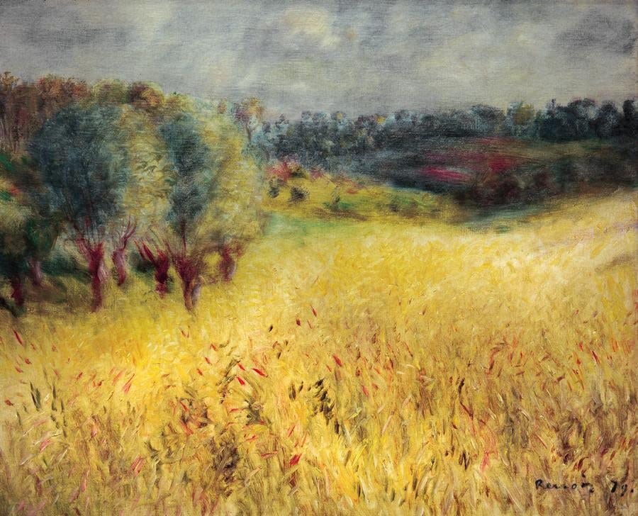 Peinture murale le champ de blé de Renoir impression sur toile 60x90cm