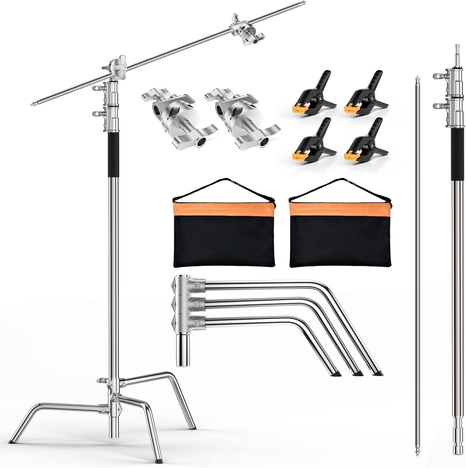 NEEWER Pro Stainless Steel Air Cushion C Stand With Boom Arm - NEEWER - View #3