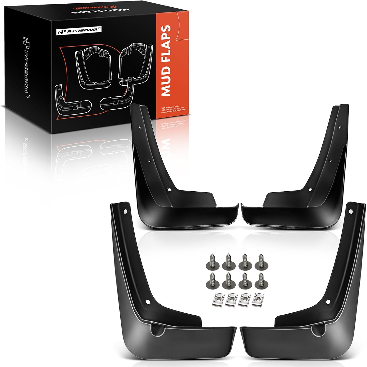 A-Premium Set of 4PCS Mud Flaps Splash Guards Mudguards Mudflaps with Hardware Accessories Compatible with Chevrolet Equinox 2018-2023, Sport Utility, Front and Rear (Driver and Passenger Sides)