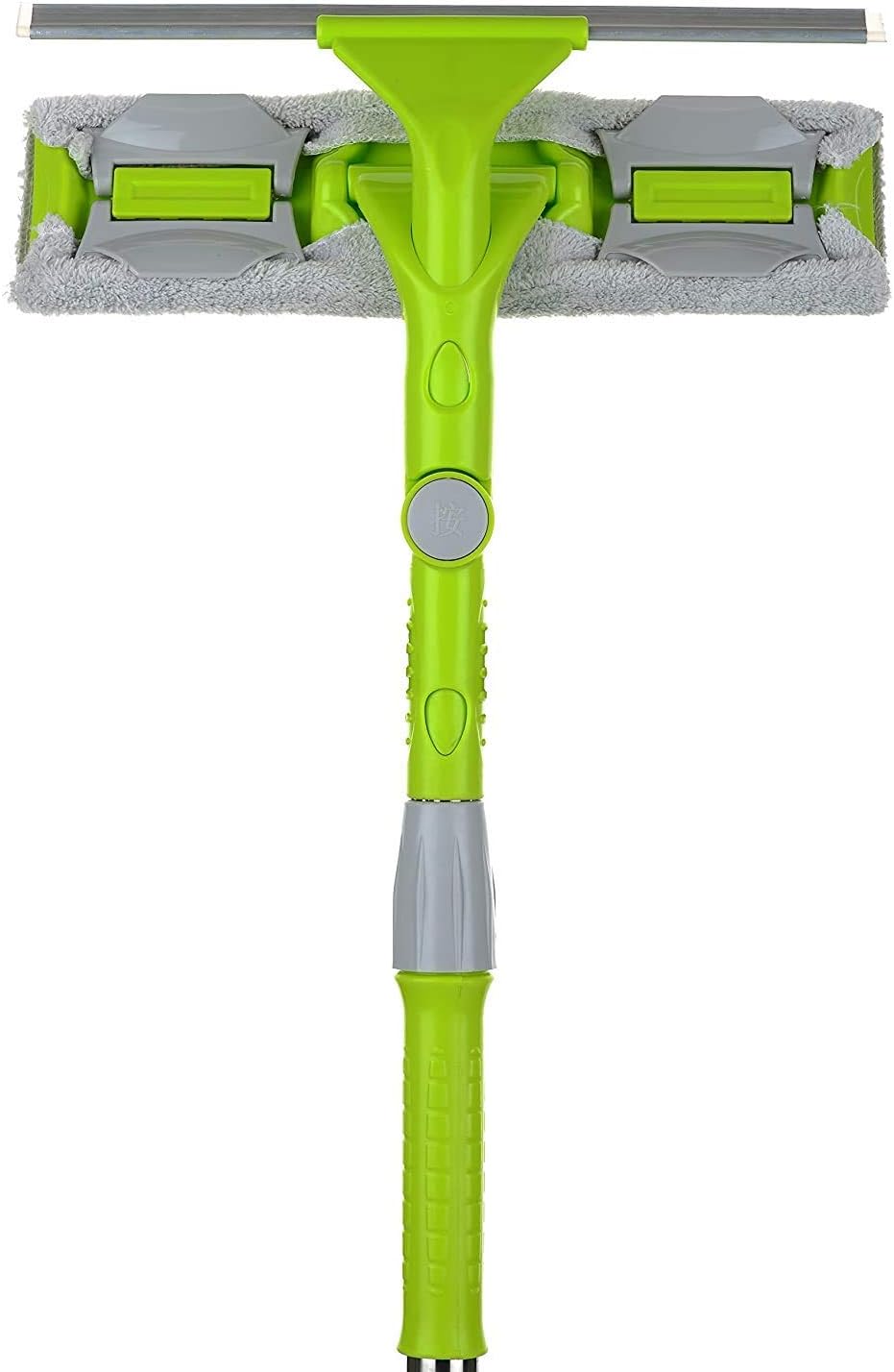 EGJQI Stretch Rotatable Cleaning Brush Glass Wiper Window Cleaner Long Handle Double Side Design Kitchen Bathroom Tool(Multi Color)