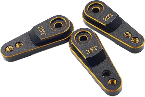 Miniatura 7 de Servo bocina de aluminio 25T actualizaciones de brazo de dirección para servomotores estándar compatibles con Traxxas TRX4 Axial SCX10 Tamiya 110 RC