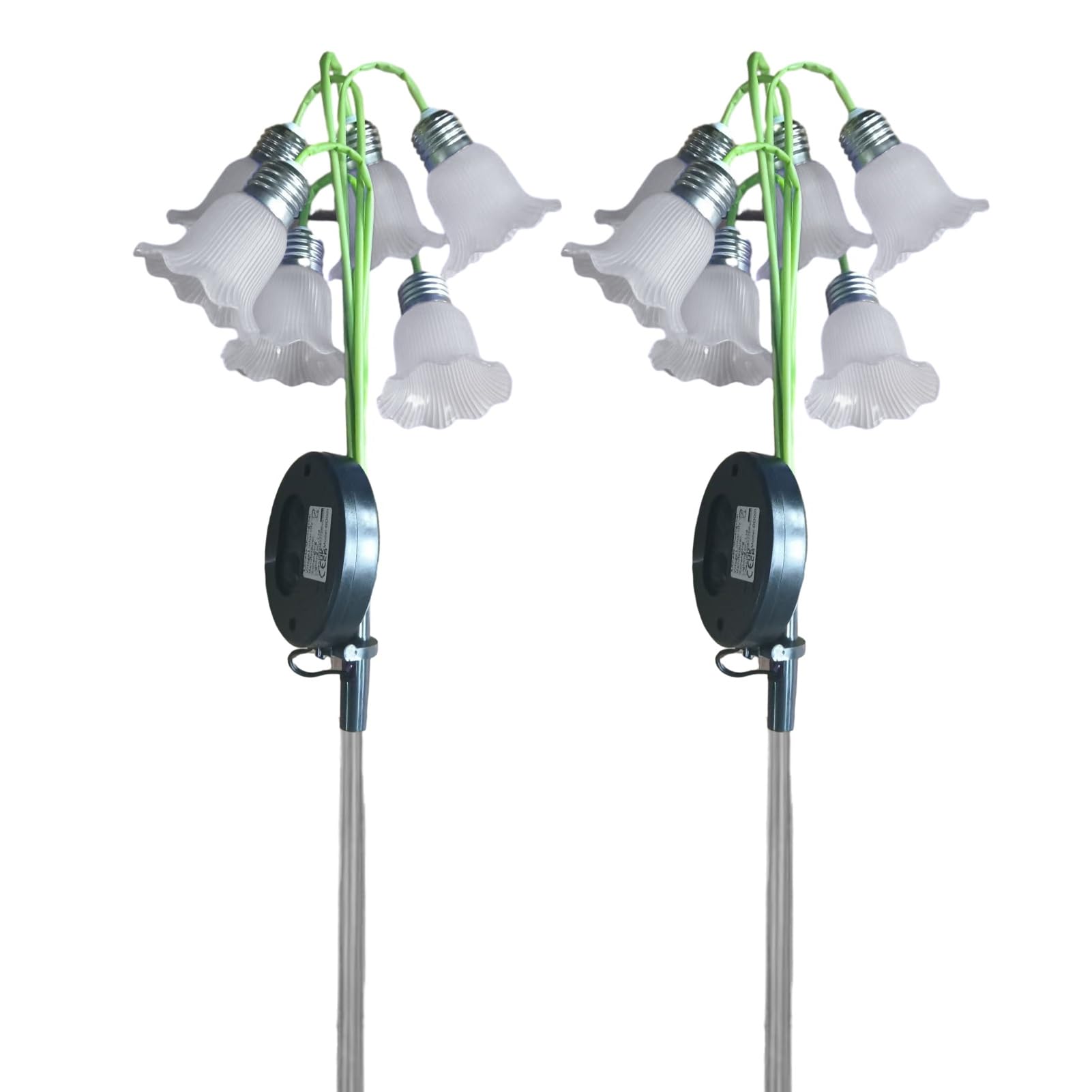 Tuxoiou 6 Head Lily Solar Garden Light, Flower Stake Lamp for Yard