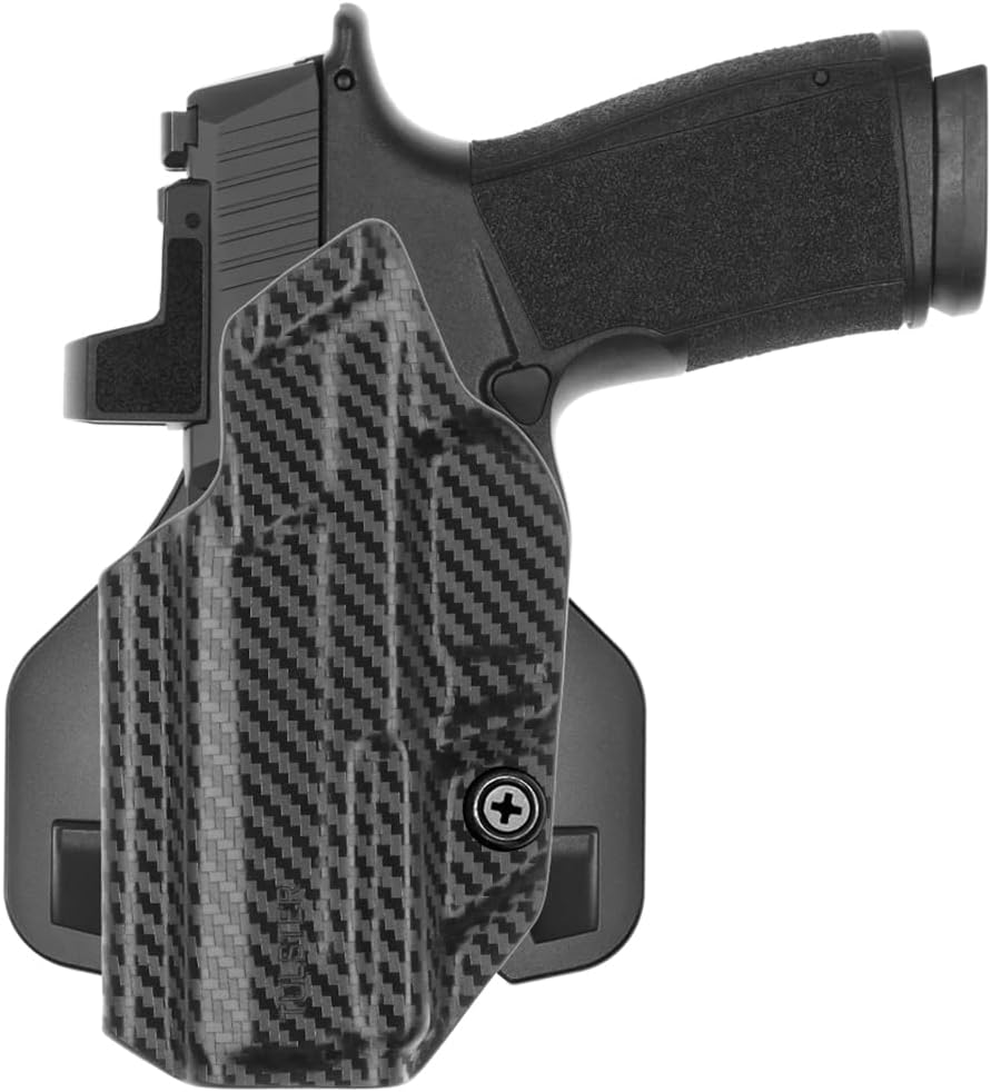 Tulster OWB Range+ Kydex Paddle Holster in Left Hand fits: Sig Sauer P365 XMACRO | Optic Cut Outside The Waistband Open Carry