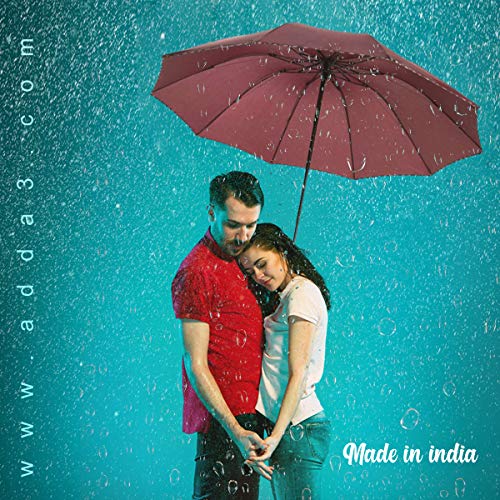 Image of KEKEMI 3 Fold Plain Pipine Umbrella for Men & Women