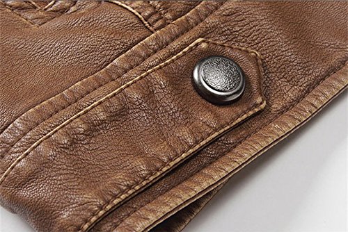 Image of chouyatou Men's Vintage Stand Collar Pu Leather Jacket