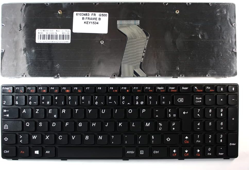 Power4Laptops French Layout Black Frame Black Replacement Laptop Keyboard Compatible with Lenovo G505