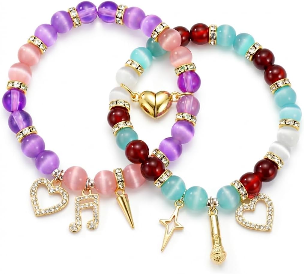 KPop Bracelets, Magnetic Heart Matching Friendship Bracelet Set, Trendy Stuff for Teen Girls, Birthday Gift for Girls Teens, Kpop Idol Fan Jewelry