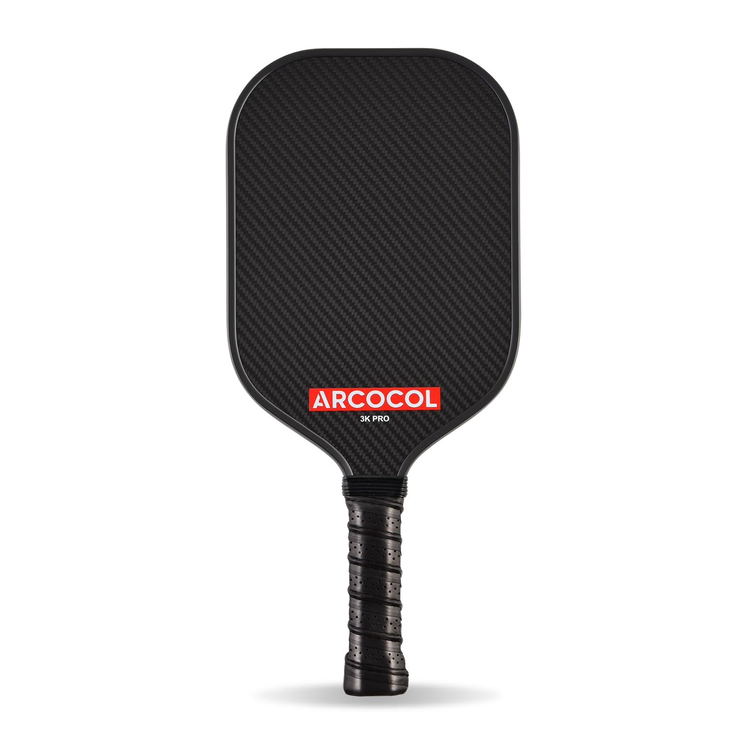 Racchetta da pickleball, superficie in fibra di carbonio grezza 3K, 16 mm, impugnatura ben eseguita, include copertura per pagaia, ideale per giocatori di pickleball avanzati e professionisti, nero