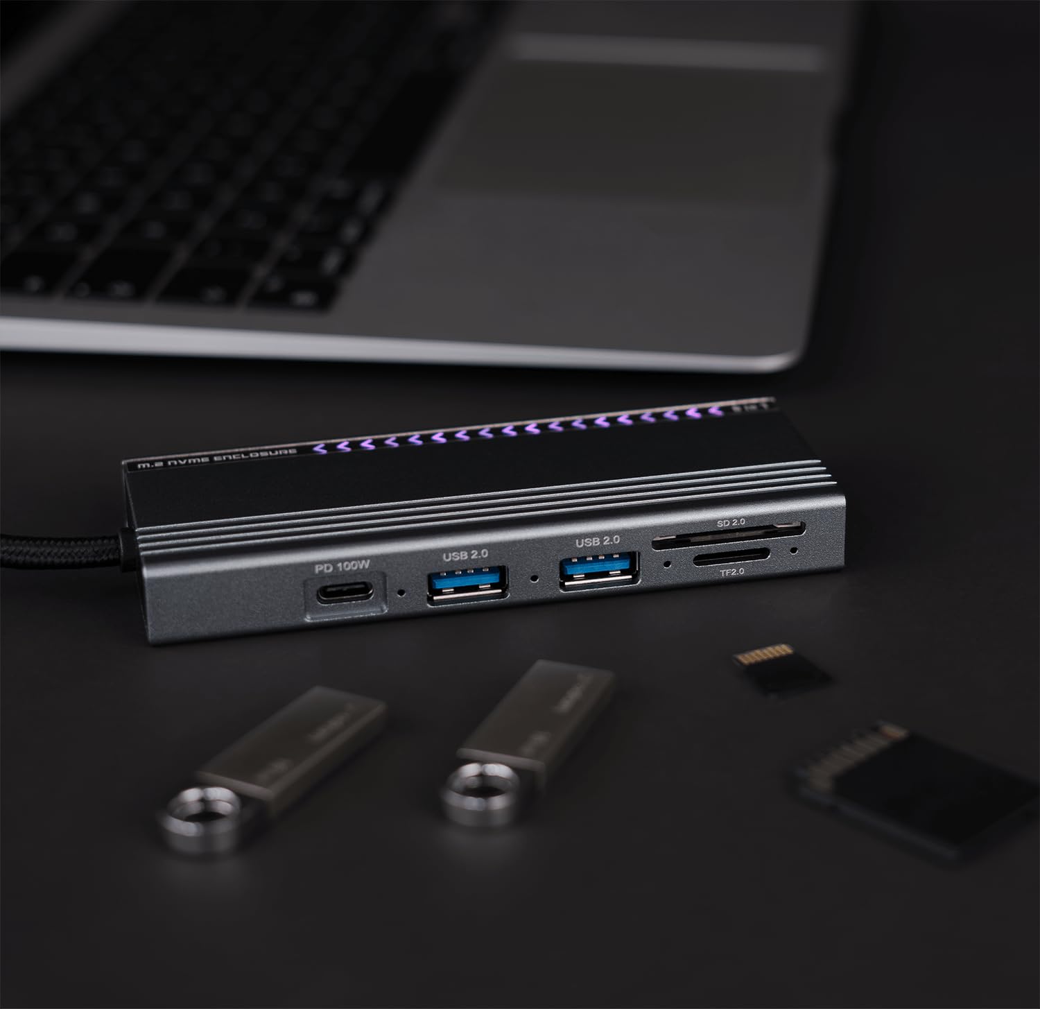 Reagle 10-in-1 USB-C Hub with M.2 SSD Enclosure, 4K@60Hz HDMI, 100W PD
