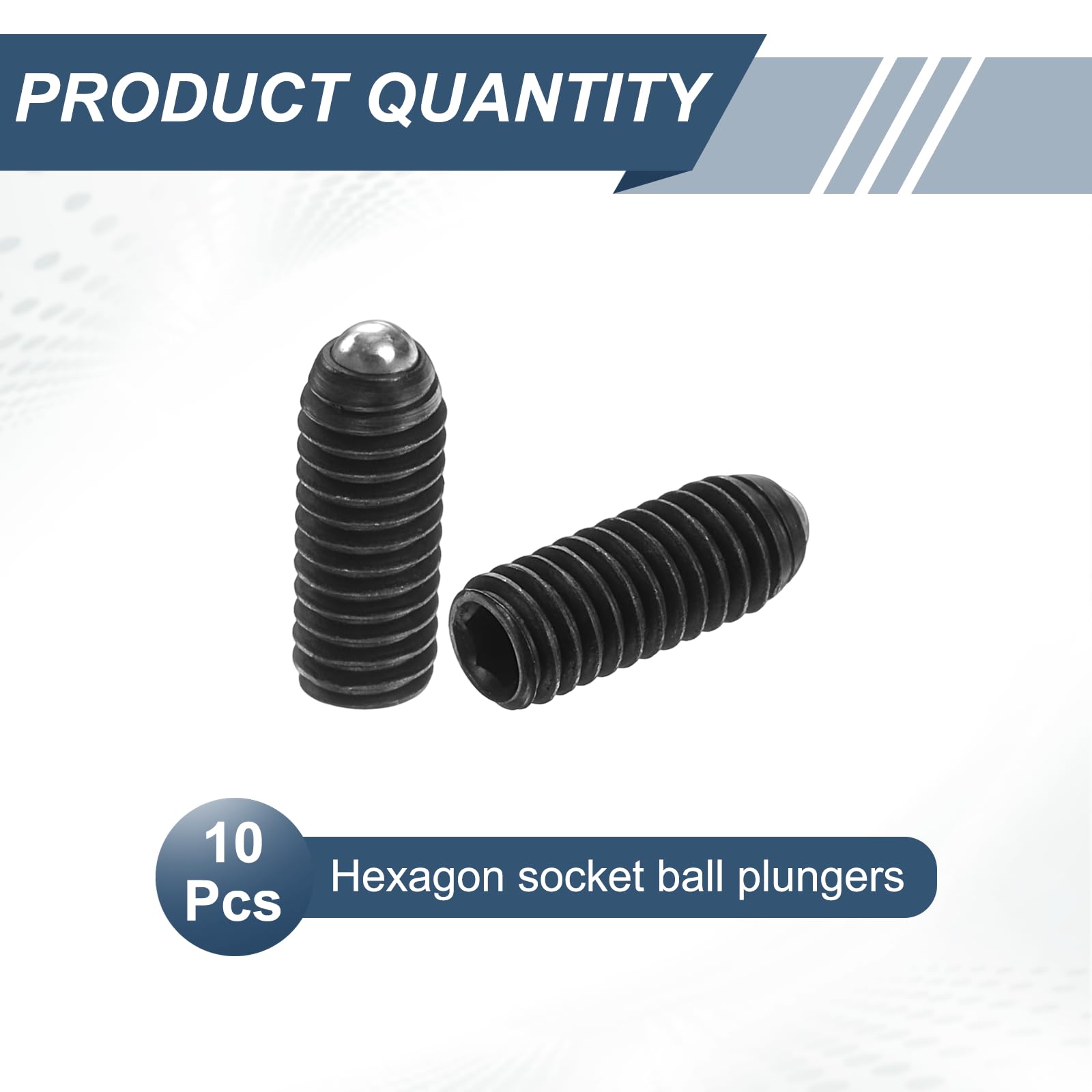 sourcing map Lot de 10 boules de filetage M4 x 10 mm en acier à haute teneur en carbone pour outils pneumatiques de lubrification, noir