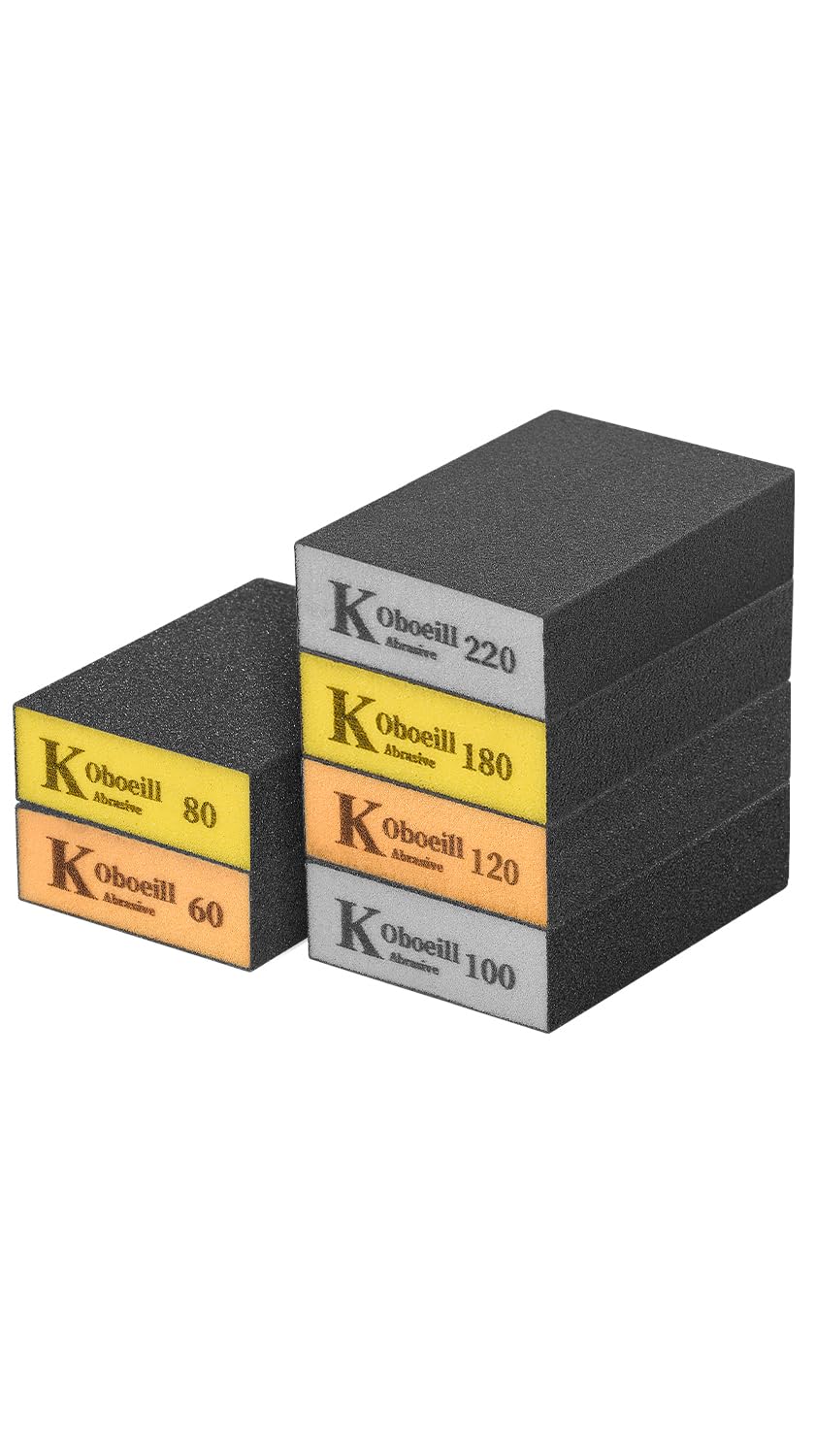 Sanding Blocks 6 Pcs, Sanding Sponges with 6 Grits (60,80,100,120,180,220), Sanding Block for Wood Metal Paint Furniture, Sandpaper, Hand Sanding Block, Sand Paper Sandpaper Sanding Sponge