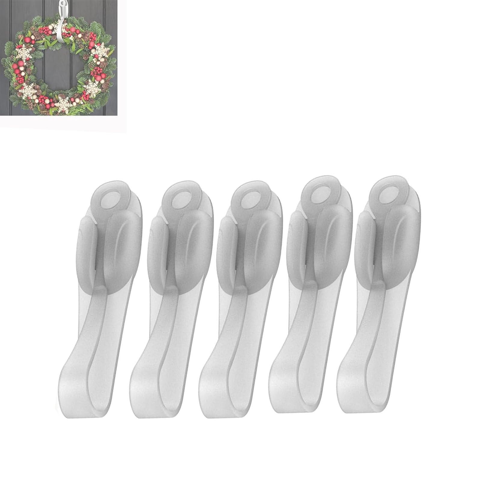 Llelemamo Transparent Wall Mounted Punch-Free Adhesive Removable Cord Holder Organizer, Command Cord Bundlers For Garland, Cord Organizer, No Tools Cord Bundlers For Hanging Electrical Cables (5Pcs,)