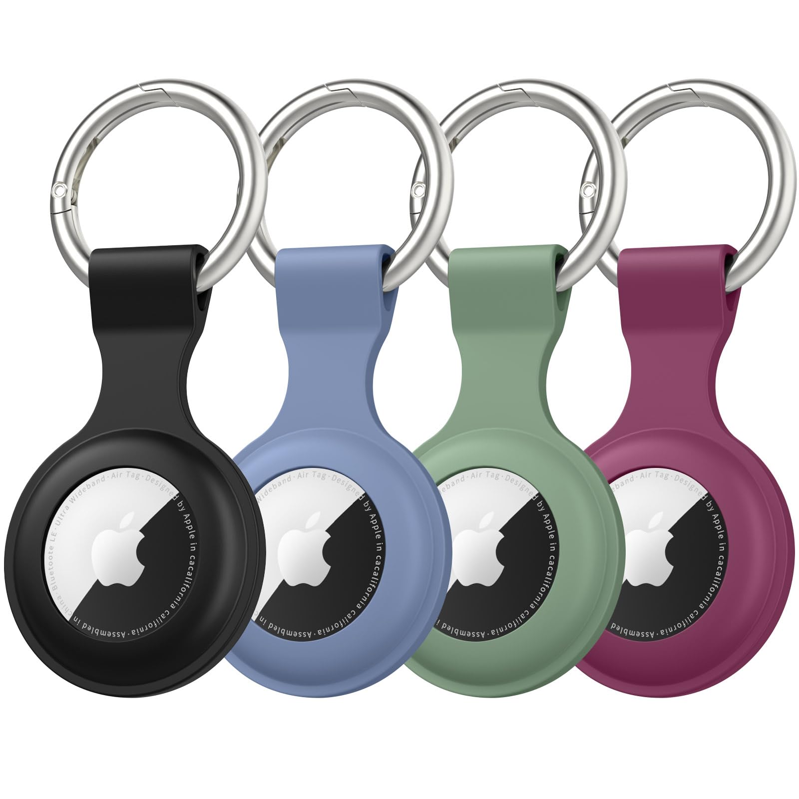 Meliya 4 Pack Airtag Holder for Apple Air Tag Holder, Silicone Airtag Case Protective Cover for Kids' Backpacks, Dog Collars, Luggage, Airtag