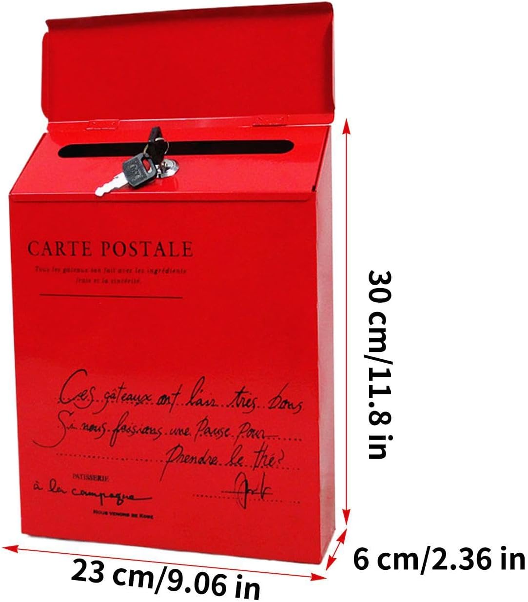 Wall Mount Mailbox | Waterproof Locking Post Box,Metal Door Mailbox with Key - for Outdoor Garden Home Porch Courtyard Farmhouse Entryway Patio